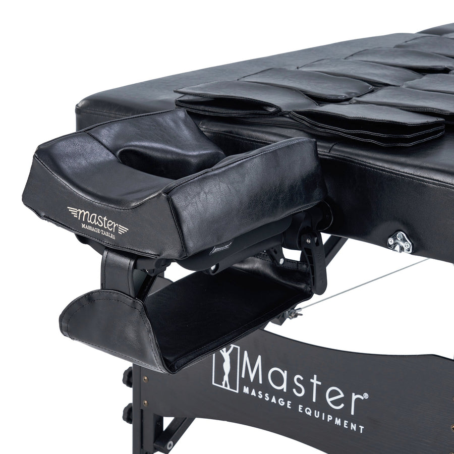 Master Massage 76cm Monaco Airwave Full Body Stretching Portable Massage Table with Airbags, 3D Lumbar Traction - Neck, Back, Waist, Hip Relaxation & Pain Relief for Professional & Home Use Chiropractic Table (Black)